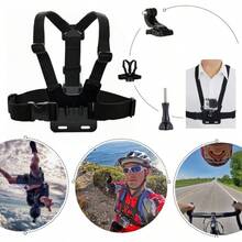 3-In-1 Action Camera Accessory Kit Head Strap + Chest Strap + Selfie Stick Compatible With /AKASO/Dragon Touch Outdoor Cycling Vlog Shooting - View 3