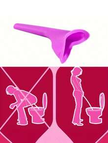 3pcs Women's Transparent & Pink Portable Silicone Standing Urinal Cup Set, Foldable & Reusable, Easy Alignment & Leak-Proof Design, Compact Travel Kit, Outdoor Camping Female Urination Solution, Holiday Long-Distance Travel Essential (Random Color & Style) - Multicolor - View 5