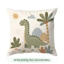 Childhood Dinosaur Tree Pattern Pillowcase, No Insert, Single-Sided Print Pillowcase, Suitable For Living Room Bedroom Home Decor, All-Season Pillowcase - Multicolor - View 16