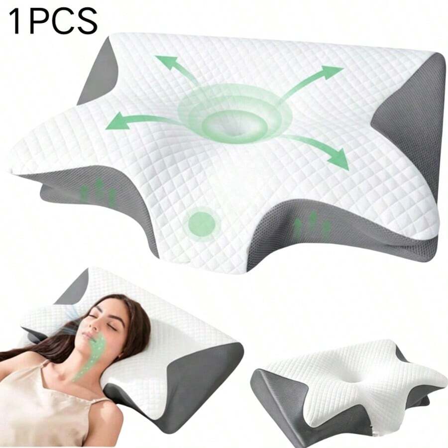 Adjustable Dual-Height Cervical Neck Pillow, Ergonomic Support Memory Foam Bed Pillow, Comfortable Neck Pillow For Side, Back, And Stomach Sleeping, Multi-Functional Sleep Pillow For Home Bedroom Rest And Daily Nighttime Sleep