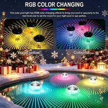 1pc Solar Floating Pool Light, RGB Color Changing LED Water Lamp, Waterproof Floating Pool Decor Light, Automatic Solar Powered Night Light For Swimming Pool, Pond, Fountain, Garden, Patio Party Decoration - Floating Ball - View 10