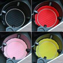 Universal Creative Rhinestone Car Cup Holder Coaster, Non-Slip Heat-Insulating Sealed Edge Cup Slot Pad - A - View 4