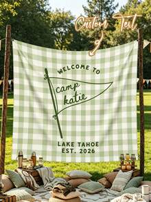 Personalized Camping Bachelorette Party Banner, Customized Party Welcome Backdrop, Suitable For Room Decor, Home Decor, Seasonal Multi-Purpose Romantic Theme Party Decoration Sign, Creative Bridal Shower Welcome Board, Suitable For Room Decor, Home Decor - Multicolor - View 1