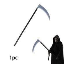 2pcs/1pc Halloween Costume Accessories, Devil Trident & Grim Reaper Scythe Props, Lightweight Detachable Grim Reaper Scythe, Suitable For Halloween Party Stage Performance, Cosplay Props, Stage Props, Halloween Party Decoration, Happy Halloween - View 7