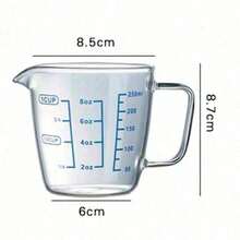 250ml/500ml Heat-Resisting Premium Reinforced Glass Measuring Cup Milk Scale Microwave Measure Jug With Blue Measurement Digital - White - View 2