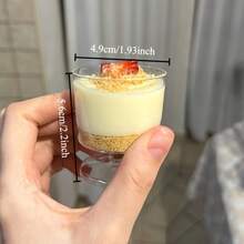1/10/20個迷你甜點杯 60ML 透明塑膠杯（迷你尺寸，購買前請確認尺寸）迷你冰淇淋杯 迷你烈酒杯 迷你慕斯杯 迷你派對杯 蛋糕模具 適用於萬聖節、聖誕派對、婚禮、生日品嚐杯 - 透明 - 查看 2