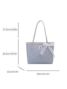 Premium Large Capacity Handbag For Women, Fashionable Versatile Casual Minimalist Commuter Shoulder Tote Bag - Blue - View 3