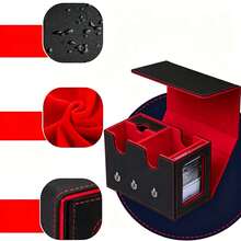 Magic Card Storage Box, Includes 2 Commander Card Display Stands, Can Store Over 310 Cards, Comes With Magic Card Dice Tray; Leather Material, Magnetic Closure Design, Suitable For TCG Trading Card Games, Collectible Card Games, - Multicolor - View 8