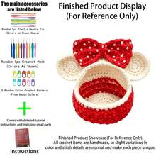 1pc Crochet Storage Basket Kit (Materials Only, Simple Hand Crochet Required), DIY Kit For Beginners, Includes Step-By-Step Guide And English Instructions, Home Decor Design, Creative Gift For Birthday And Holidays, Christmas/Valentine's Day - DIY Crochet Kit - View 16