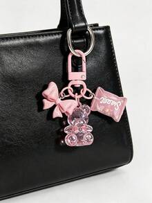 Pink Bear Butterfly Candy Pendant, Heart-Shaped Phone Accessory - Candy Bear Keychain Pendant, Can Be Hung On Bags, Keys - Perfect Gift For Classmates And Friends, Realistic Mini, Minimalist Style, Perfect Wedding And Holiday Gift, Or Can Be Hung On Women's Handbags, Keychains - Multicolor - View 8