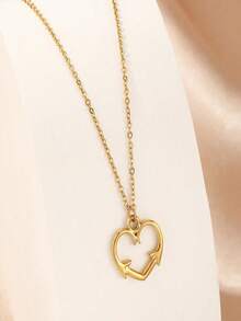 1pc Stainless Steel Gold-Plated Rainbow Pendant Necklace, Vintage Fashion Personalized Design, Suitable For Men, Women, Couples, Streetwear, Daily, Party Wear - Rainbow - View 2
