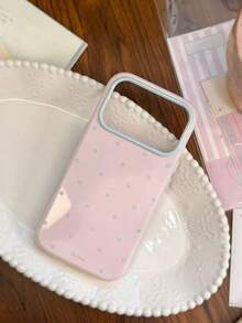 Kavenfort Fashionable Ins-Style Polka Dot Phone Case, Kompatibel Dengan Apple 17, 16 Pro, Anti-Drop 15, Macaron Color Block 14, Soft Shell 13, Girly, Geometric, Minimalist, Fresh And Simple, Color Block Style, Niche, Ins-Style - Bubuk stroberi - View 12