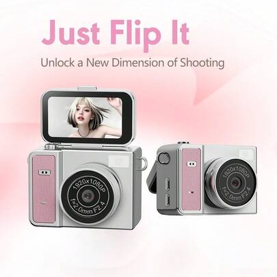 1080P High Definition Flip Screen Digital Camera, Built-In Flash With 1.47 Inch HD Display, Multiple Filter Modes, Easy Operation, Suitable For Beginners, Record Life, Gift For Friends