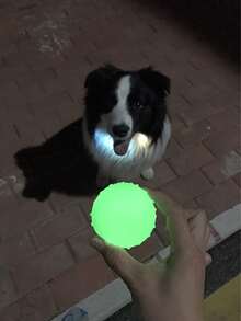 Glow-In-The-Dark Tennis Ball, Dog Pet Ball, Luminous Fetch Training Ball, Bouncy Non-Slip Rubber Floating Interactive Toy, Suitable For Puppies, Small And Medium Dogs Night Outdoor Exercise - Multicolor - View 3
