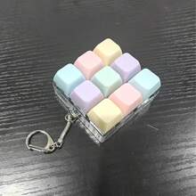 1pc Colorful Keyboard Stress Relief Finger Button Keychain, 4-Key Clickable Key Ring, Anti-Stress Finger Press Keychain, Car Key Ring, Bag Pendant, Gift - Multicolor - View 13