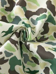 1pc Baby Boy Vintage Casual Sporty Print Long Sleeve Hooded Jacket, Thin For Spring And Autumn - Green - View 4