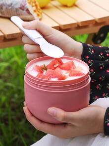 SEAL LOCK Pink Lunch Box Set, PP Material Bento Box, Cute Cartoon Print Portable Meal Box, Food Storage Container, Suitable For Students And Office Workers - Pink - View 8