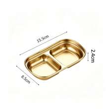 Multi-Compartment Stainless Steel Condiment Dish, Odor-Resistant, Easy To Clean And Durable Tabletop Storage Organizer. Thickened Material Kitchen Divided Plate, Suitable For Sauces And Side Dishes. Keep Your Tabletop Tidy (Preferred For Exquisite Living); Kitchen Accessories, Kitchen Gadgets, Condiment Dish, Dipping Dish, Kitchen Essentials, Perfect Practical Gift For Families Who Care About Healthy Eating. - Gold - View 15