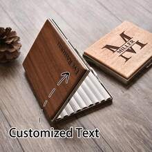 1 Personalized Walnut Cigarette Case, Stainless Steel And Wooden Cigarette Case, Custom Gift, Groomsman Gift, Christmas Gift, Gift For Father - Multicolor - View 6