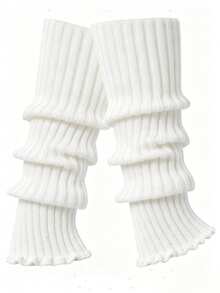 Women's Knit Leg Warmers, Ribbed Slouchy Long Leg Socks, Soft Stretch Knitted Leg Covers, Y2K Gothic Aesthetic For Daily Party Boots Cosplay - Multicolor - View 15