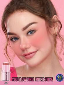 Misslyn قطعة واحدة من عصا المكياج متعددة الوظائف You Glow Girl!، قوام كريمي متعدد الاستخدامات، صيغة عالية الصبغة سهلة المزج، لمسة نهائية خفيفة الوزن وسلسة، لون الوجه والخدود، مناسبة للارتداء اليومي والحفلات وأسلوب Y2K وأعياد الميلاد وعيد الحب - أحمر خدود أحادي اللون 07 - مشاهدة 12