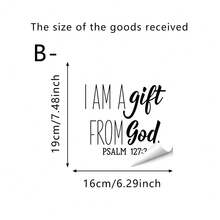 1pc Religious Bible Verse Static Mirror Window Clings. I Am A Gift From God Psalm 127:3 Scripture Text In Black Pink Tones, Idea For Bathroom Vanity Mirror Bedroom Closet Glass Faith Home Decor. - Multicolor - View 14