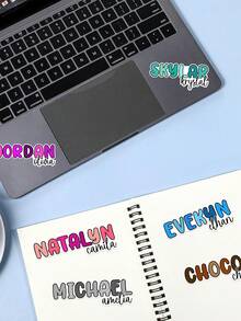 10pcs Customized Name Stickers, Waterproof Name Labels, Customized Children's Growth Souvenirs, Customized Adhesive Labels, Suitable For Pencil Boxes, Water Bottles, Backpacks - Multicolor - View 6