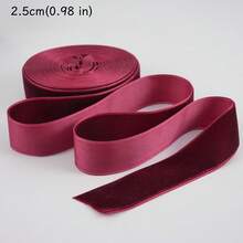 2/5/10/25 Yards Burgundy Velvet Ribbon Christmas Tree, Multiple Sizes 1 Inch | Velvet Christmas Ribbon For Gift Wrapping, Bows, Wreaths, Holiday Crafts (2/5 Yards No Spool, 10/25 Yards With Spool For Easy Storage) - Flocked Ribbon - View 25