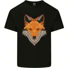 Polygonal Fox Mens Cotton T-Shirt Tee Top - 款式 - 查看 1