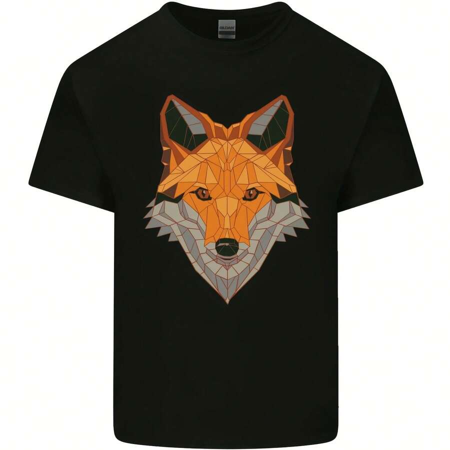 Polygonal Fox Mens Cotton T-Shirt Tee Top - 款式 - 查看 1