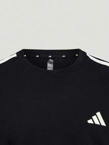 Adidas Men's ST 3ST TEE Short Sleeve T-Shirt Knit Collarless Short TKX0500 - Black - View 5