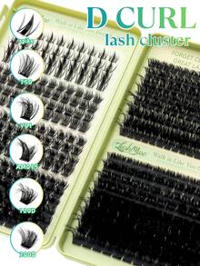 460 Clusters European & American Style Eyelash Book, Multi-Density Cluster Lash Set, D/DD Curl, 8-16mm Mixed Length, Creates Natural Enlarged, Voluminous, Deep Cat Eye And Personalized European & American Makeup Look. DIY Single Cluster Lashes Can Be Flexibly Arranged And Combined, Quickly Achieving Professional Eyelash Effect, Saving Makeup Time. Faux Mink Soft Fiber, Lightweight And Comfortable Fit For Eye Shape - D - View 6