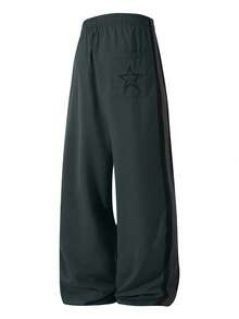 Men's Outdoor Casual Long Pants, Double Stripe Design, Ideal For Fitness, Outdoor Hiking And Back To School, Spring Sports - Dark Grey - View 5