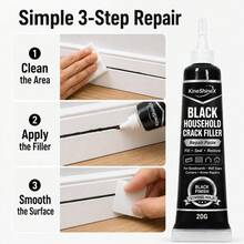20g Black Wall Crack Filler, Used For Filling And Repairing Gaps And Cracks, Suitable For Wall Joints, Baseboards And Furniture Gaps. - 20ML + Plastic Scoop - View 4