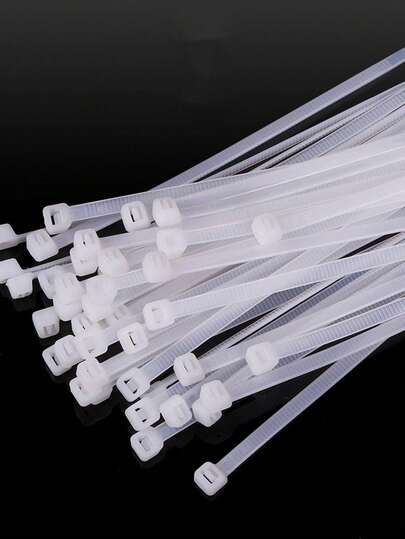 50 piezas Bridas de plástico premium de alta resistencia de 6 pulgadas/12 pulgadas, resistencia a la tracción de 50 libras, bridas de nylon blanco con cierre automático, adecuadas para interiores y exteriores
