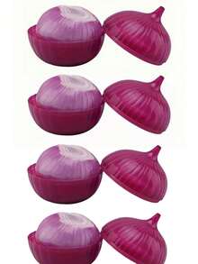 6pcs/5pcs/4pcs/2pcs/1pc Onion-Shaped Food Storage Containers, Multi-Purpose Plastic Containers, Freezer , Flip Lid Design, Hand Wash, No Electricity Required, Fruit & Vegetable Shaped Kitchen Food Storage, Airtight - Multicolor - View 2