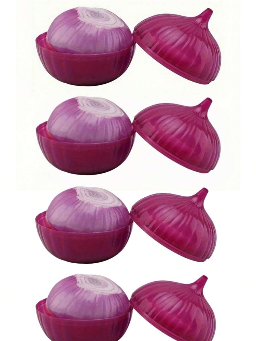 6pcs/5pcs/4pcs/2pcs/1pc Onion-Shaped Food Storage Containers, Multi-Purpose Plastic Containers, Freezer , Flip Lid Design, Hand Wash, No Electricity Required, Fruit & Vegetable Shaped Kitchen Food Storage, Airtight