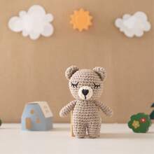 Handmade Crochet Baby Soothing Toy Bib, Mother And Baby Gift, Baby Keepsake Gift, Easter Gift, Children's Bedding Suitable For Babies 0+ - Light Brown Sleeping Bear - View 7