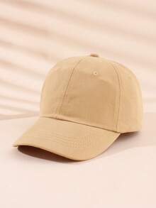 1 pieza Gorra de béisbol ajustable de unicolor caqui para niños pequeños - Caqui - Ver 4