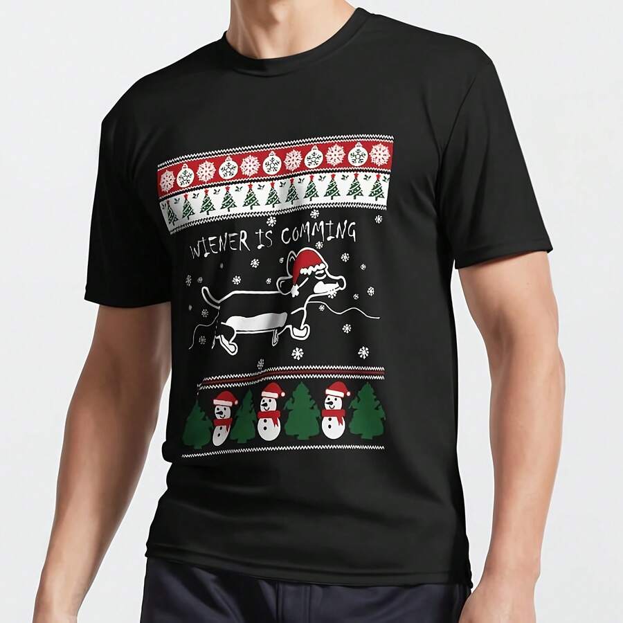 Wiener Is Coming Xmas Active T-Shirt - 款式 - 查看 1