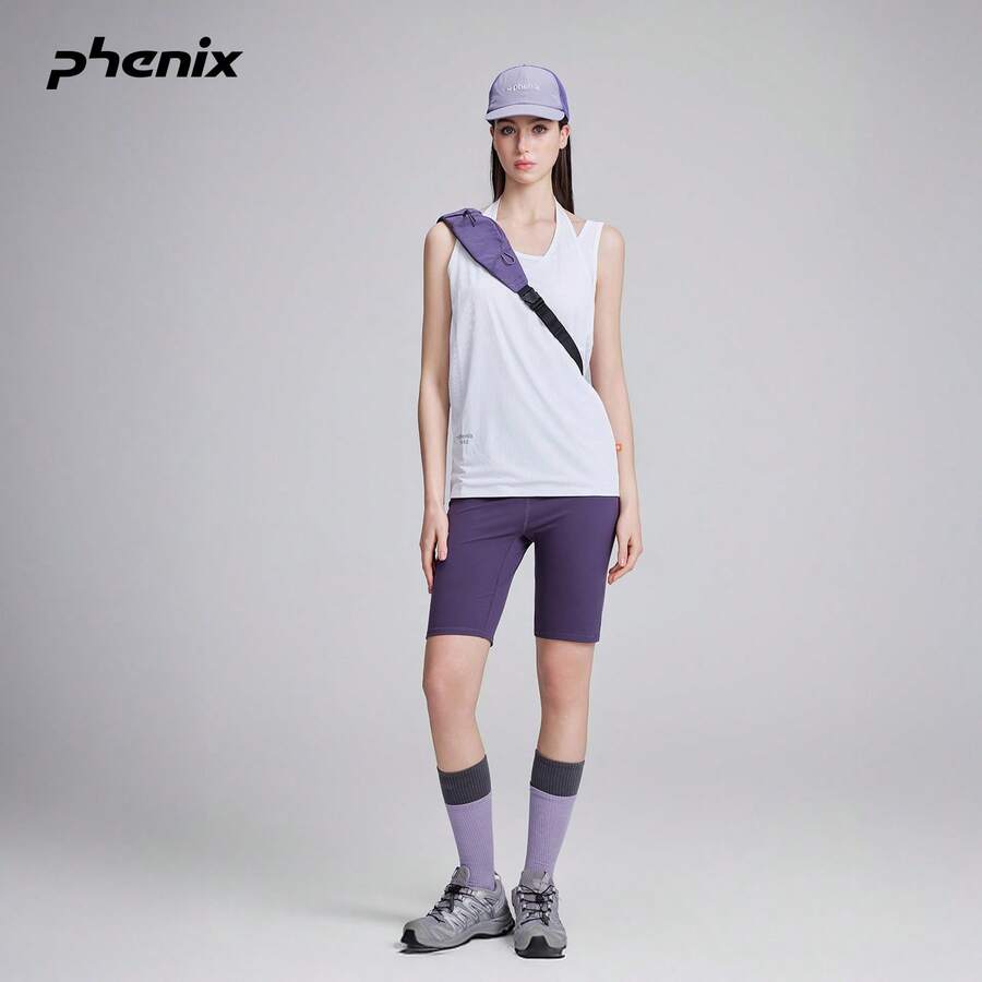 Phenix 女款華夫格針織掛脖背心上衣 2026SS 新款戶外快乾針織T恤 - 米白色 - 查看 1