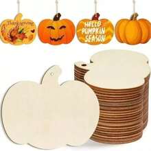 24/18/12/6pcs DIY Wooden Pumpkin Exquisite Carved Pumpkin With Hemp Rope Carving For Party Decoration, Decorate Room Door, Bedroom, Living Room, Fireplace, Wall And Your Home To Create A Strong Festive Atmosphere - Apricot - View 11