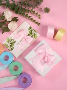 Multi-Color Matte Satin Ribbon, Gift Decoration Tape, Suitable For Bouquet Binding, Holiday Gifts, Wedding, Handmade, Baking, Christmas Decoration, Halloween (Random Color) - Multiple Styles - View 5
