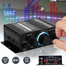 Amplifier Daya Mini Dua Saluran 12V untuk RV, Amplifier Audio Kompak, Cocok untuk RV, Mobil, Sistem Audio Rumah, Amplifier HiFi Portabel, Peningkat Audio Mobil untuk Speaker RV, Ukuran Kecil dengan Casing Aluminium Tahan Lama, Pemasangan Mudah - AK170 - View 6