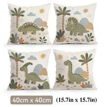 Childhood Dinosaur Tree Pattern Pillowcase, No Insert, Single-Sided Print Pillowcase, Suitable For Living Room Bedroom Home Decor, All-Season Pillowcase - Multicolor - View 15