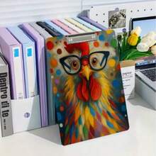 1pc 2D/Flat A4 Colorful Printed Acrylic Clipboard With Metal Clip - Creative Moonlight Black Cat Design, Writing & Drawing Pad, Multi-Functional Portable Loose-Leaf Binder, Hanging Metal Clip, Suitable For Office, School, Home Meetings, Ideal Gift For Teachers And Students - Multicolor - View 3