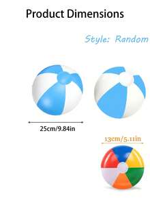 6/3pcs Inflatable Beach Balls, Large Rainbow Beach Ball Bulk Pack, Suitable For Pool Party, Adult Summer Pool Games, Beach Games, Hawaiian Pool Party Favors - Blue and White - View 4