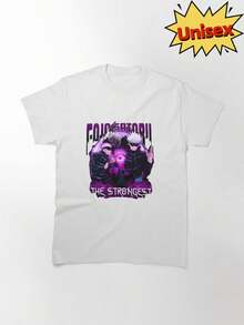 T Shirt Men Autumn Anime Sorcerer Print Tee Unisex - 白色 - 查看 1