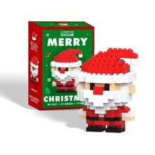 Santa Claus Design Building Block Set, Christmas Theme Building Block Decoration, Mini Building Block Figures, DIY Christmas Stocking Fillers, Christmas New Year Birthday Gifts, Party Favors - Multicolor - View 18