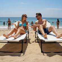 Patio Lounge Chair & Swing Chair - Beige - View 6